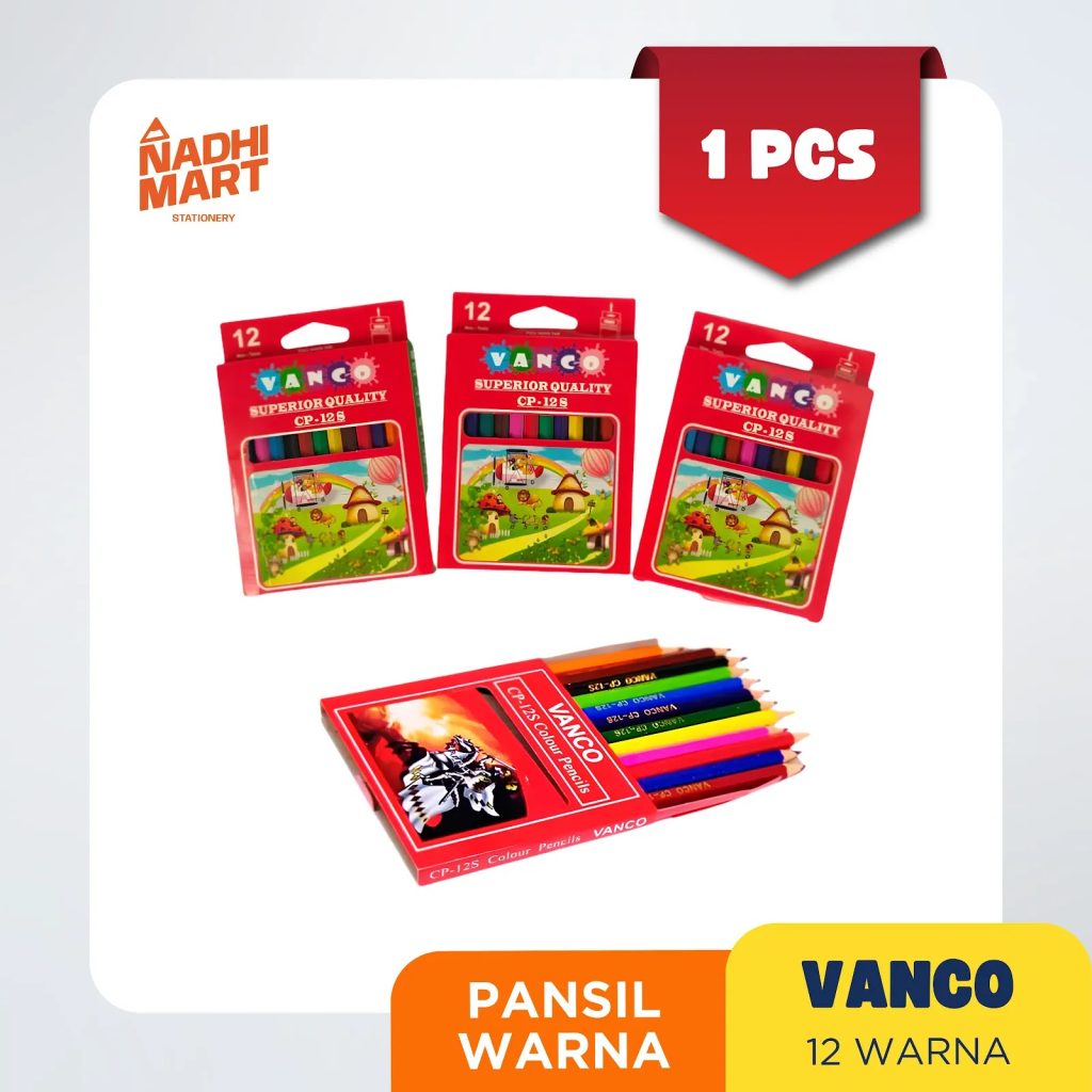 PENSIL WARNA VANCO 12 WARNA PENDEK