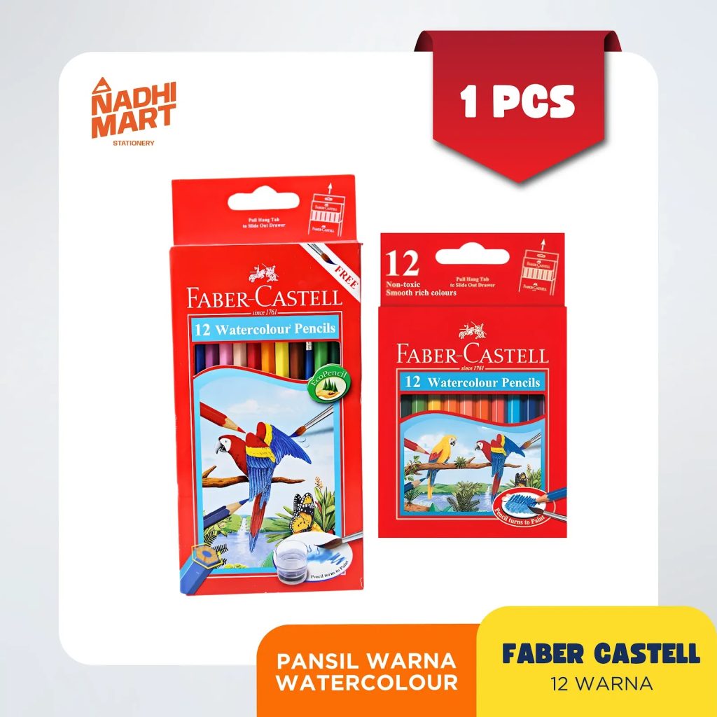 PW WATERCOLOUR FABER CASTELL 12 WARNA